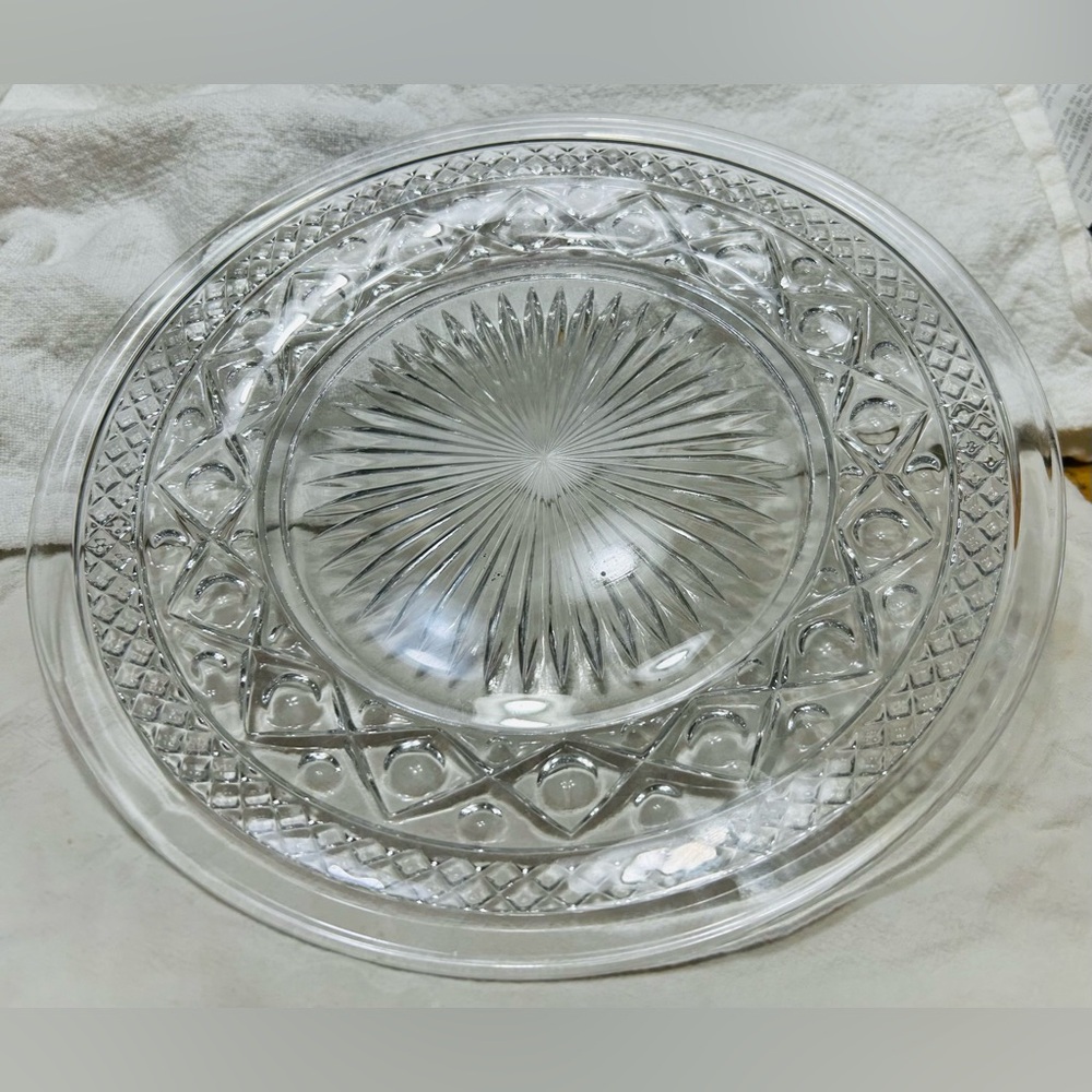Imperial Cape Cod cut glass 10” dinner plate. Mint condition, glass is clear!